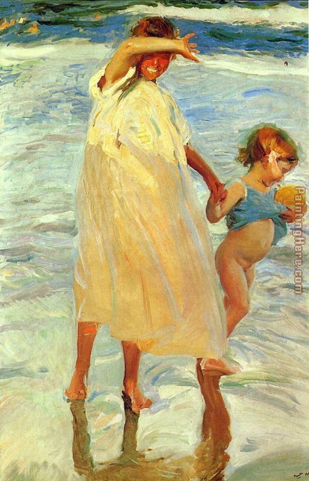 The Two Sisters painting - Joaquin Sorolla y Bastida The Two Sisters art painting